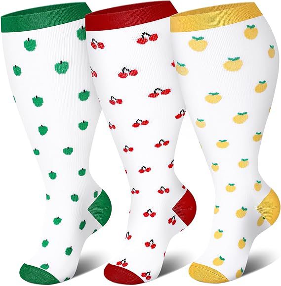 Apple cherry orange three pair compression socks hot-selling SKU