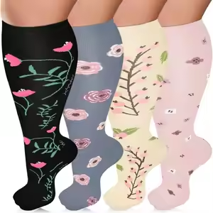 Floral branch plus size compression socks product style reference