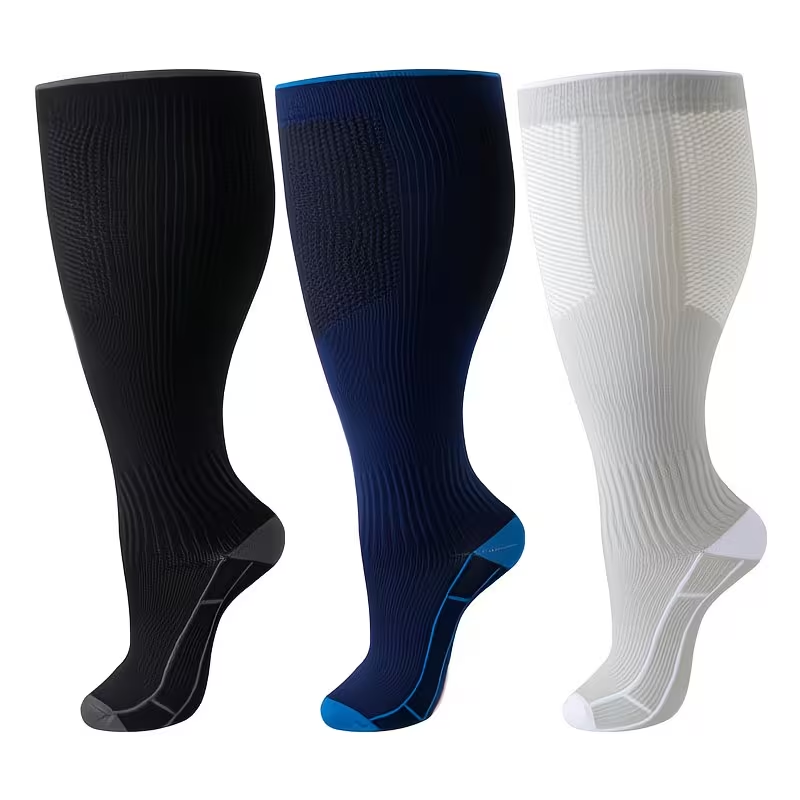 Performance solid plus size compression socks product style reference
