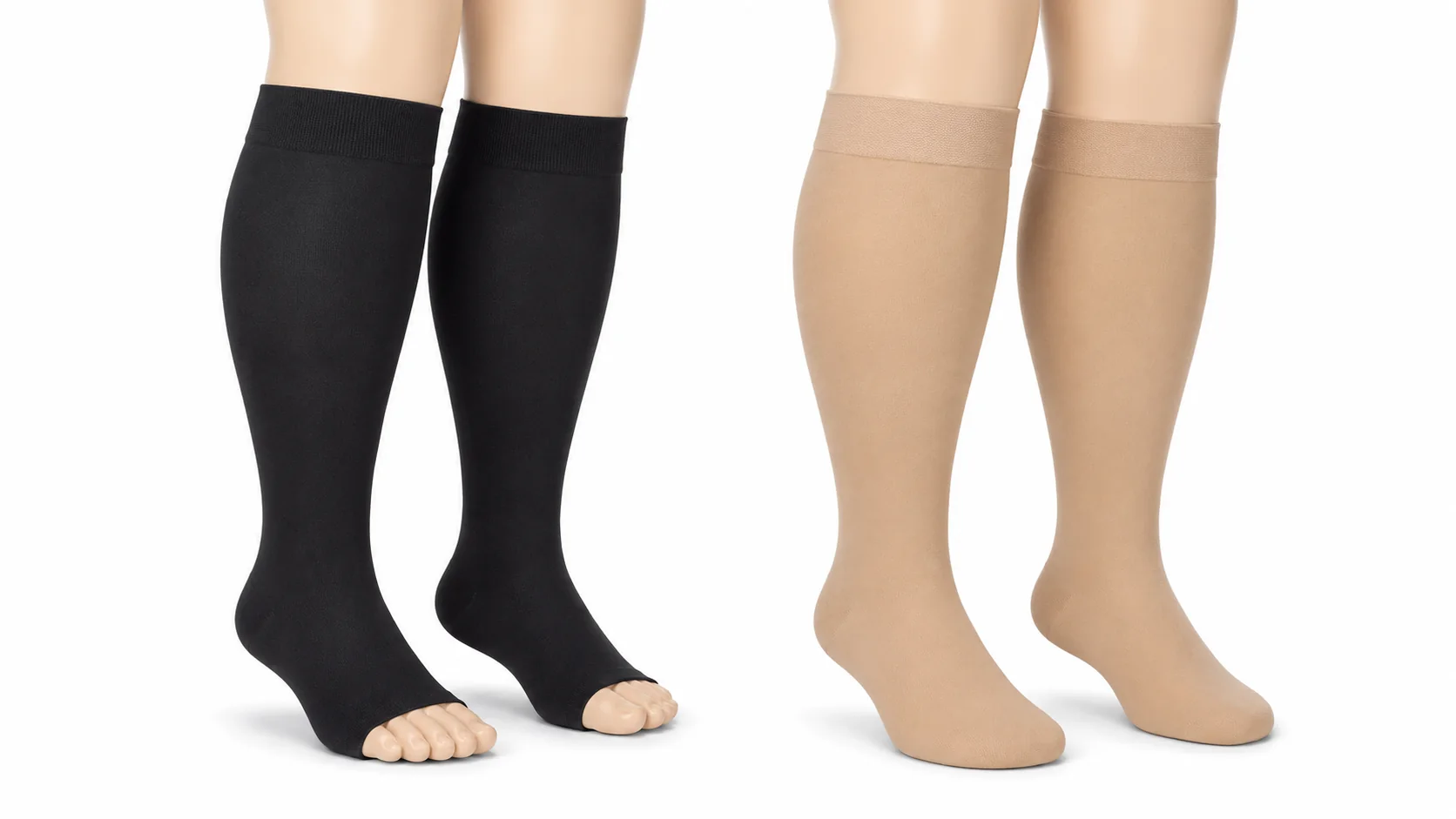 Open toe vs closed toe plus size compression socks