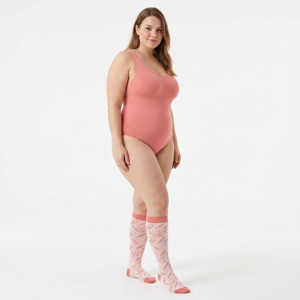 Plus size open toe compression socks OEM product